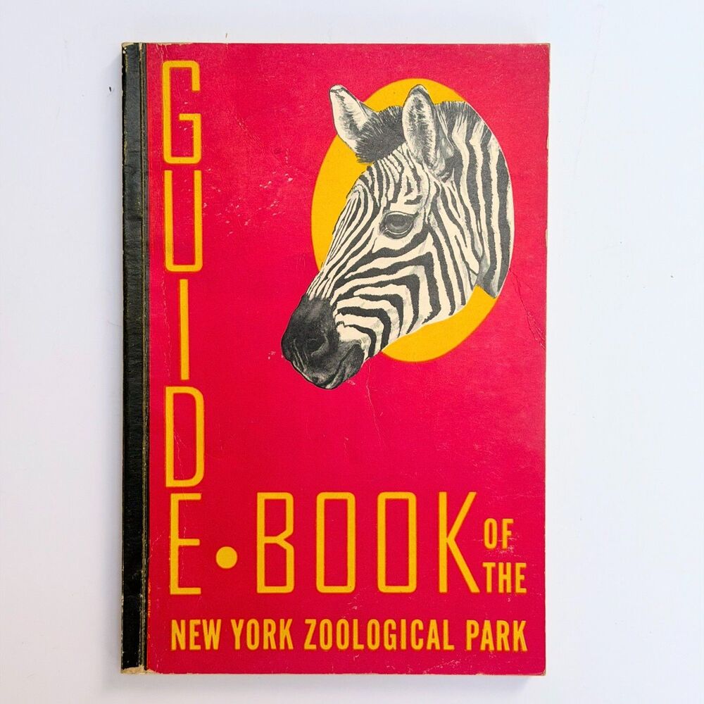 Vintage 1951 New York Zoological Park Guide Book 8th Edition Bronx Zoo Zebra